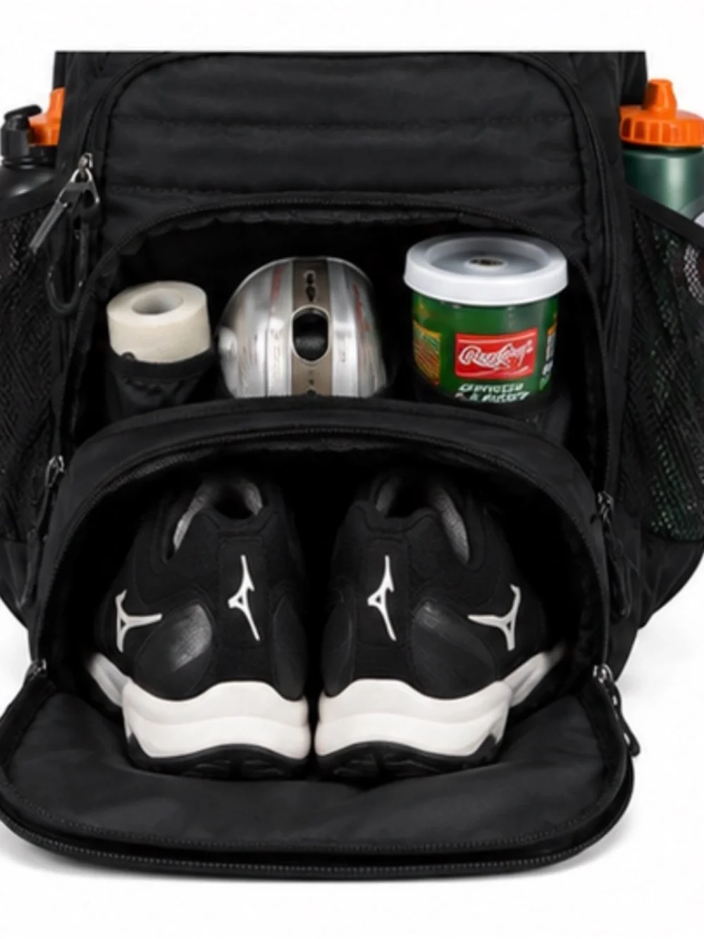 Mizuno Black Backpack with Blue Stoners Logo and White Name